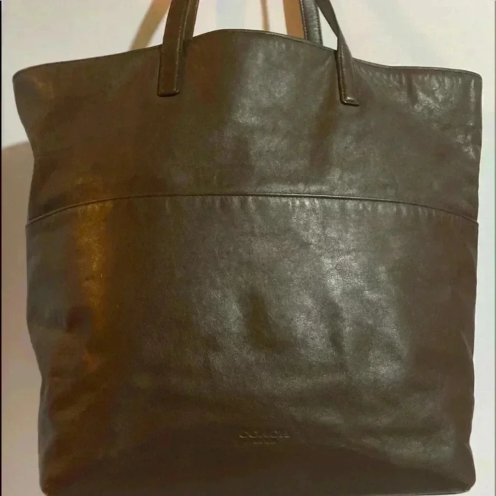 Coach vintage brown leather tote handbag